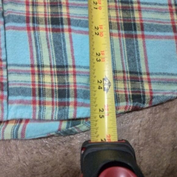 WHOLE HAUSS | VINTAGE SMURF GRAPHIC PRINT FLANNEL PLAID BUTTON DOWN IN TEAL - Picture 14 of 16